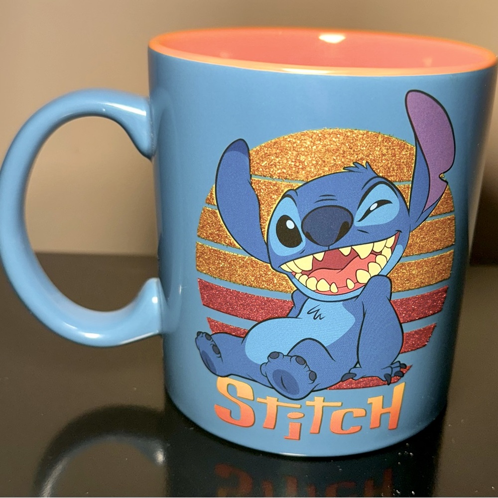 Disney Stitch Hawaiian Rainbow Glittery 20 oz Ceramic Mug Lilo & Stitch